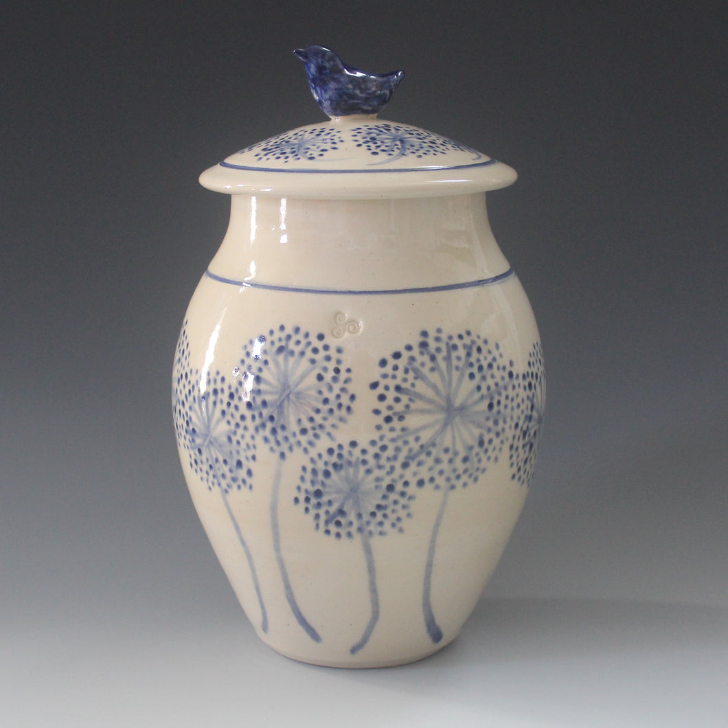 Dandelion Motif Covered Jar