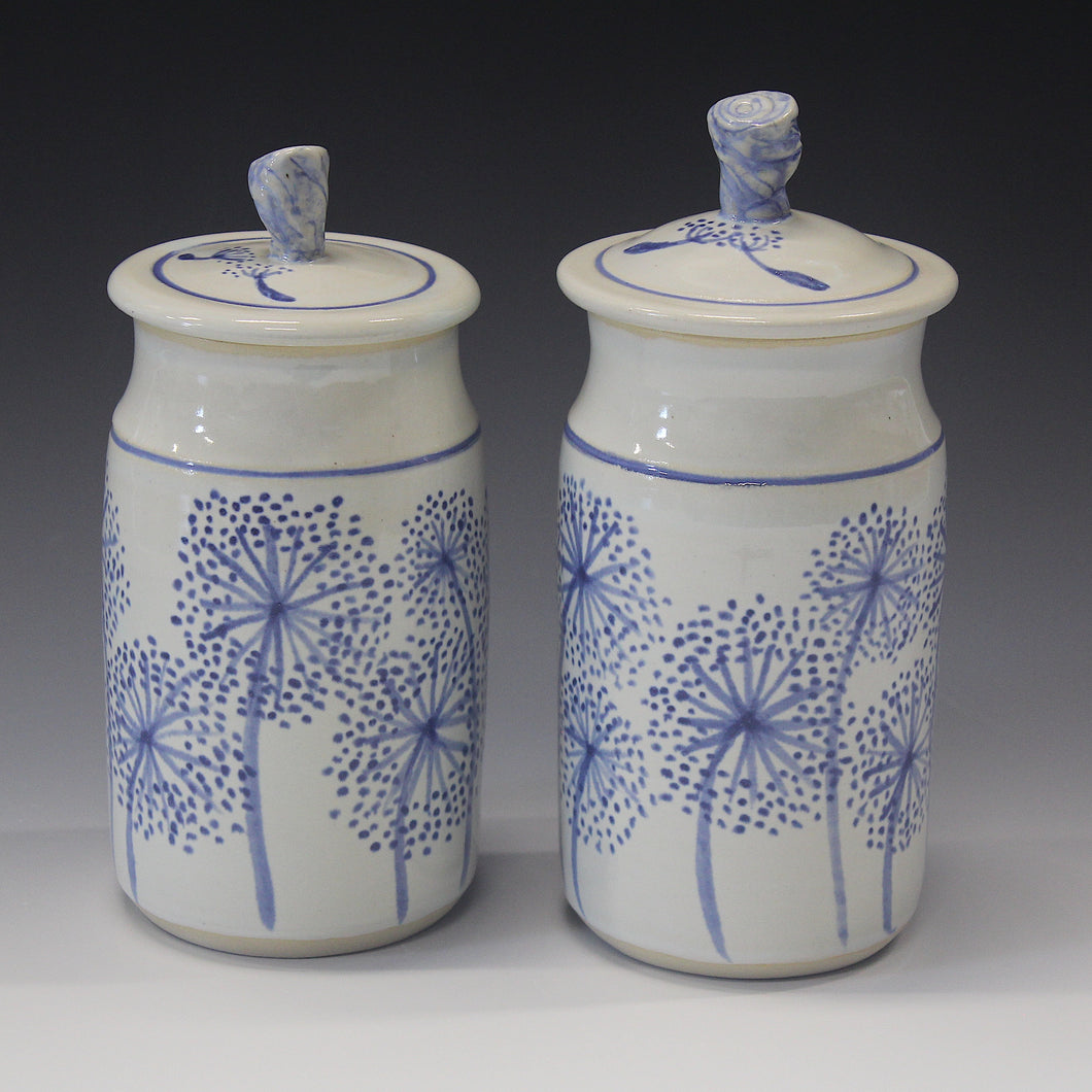 Dandelion Motif Covered Jars, price per jar.