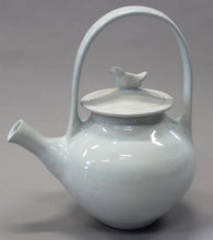 Load image into Gallery viewer, A Soft Blue Gloss Teapot with a Little Bird!
