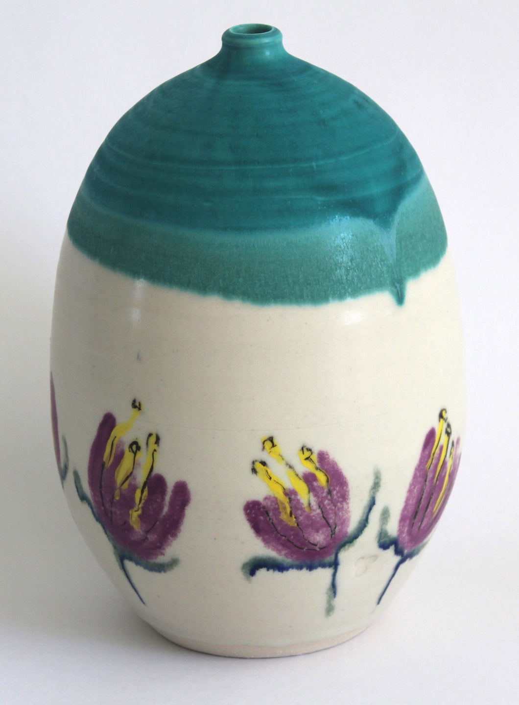 Large Bottle Vase with Tulip Brushwork